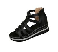 Femmes Sandales D'été Gladiateur Croisé Boucle Sangle Plate-Forme À Talons Hauts Sandales Chaussures Décontractées Mode décontracté à Lacets Femmes Chaussures Plage