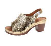 Femmes Sandales Orthopédiques Antidérapant Respirant Sandales Compensées Bout Ouvert Vintage Confortable Chaussures à Talons Léger Mode Sandale De Plage Souple Stand Arc Sandales De Marche, or, 42 EU