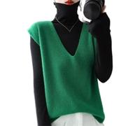 Femmes sans Manches Pulls Laine Mélangée sans Manches Pull pour Femmes Dames Printemps Pull Gilets Casual Lâche Col V Débardeurs, XL