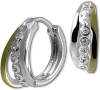 Femmes SilberDream Boucles d'oreilles argenté doré Créoles 925 argent D2SDO4435T