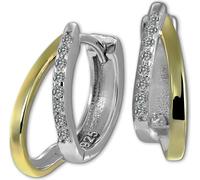 Femmes SilberDream Boucles d'oreilles argenté doré Créoles 925 argent D2SDO4436T