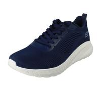 Skechers Femme Bobs Squad Chaos Face Off Basket, Tricot Technique Bleu Marine, 37 EU