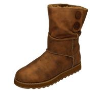 Femmes Skechers Tirer Sur Doublure Fausse Fourrure mi-Mollet Vegan Bottes Hiver