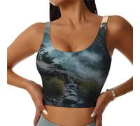 Femmes Slim Fit Yoga Sports Vest Soldats on The Falaise Imprimé Fitness Vest pour Danse, Pilates, Cardio et Course, noir, X-Large