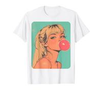 Femmes Sortir Tops Bubble Gum Rose T-Shirt Graphique avec Valeur, Homme, Blanc, M