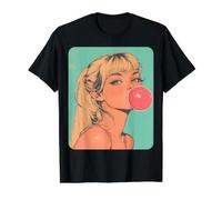 Femmes Sortir Tops Bubble Gum Rose T-Shirt Graphique avec Valeur, Homme, Noir, M