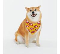 Femmes souriant et mordant sa bouche rouge imprimé classique et écharpes lavables pour chiens et chats élégants bandanas personnalisés pour chiens et chats - Écharpe élégante pour chiens de taille