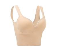 Femmes Sports Soutien-Gorge sans Fil Confort Sleep Soutien-Gorge Plus Taille activité Bras avec des Coussinets Non Amovibles façonnant Le Soutien-Gorge (Khaki, L)