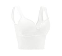 Femmes Sports Soutien-Gorge sans Fil Confort Sleep Soutien-Gorge Plus Taille activité Bras avec des Coussinets Non Amovibles façonnant Le Soutien-Gorge (White, L)