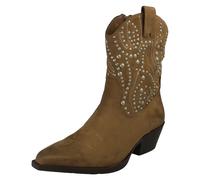 Femmes Spot On Clou Détaillé Petit Talon Fermeture Bottines Cowboy Bottes -