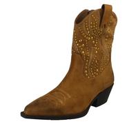 Femmes Spot On Clou Détaillé Petit Talon Fermeture Éclair Bottines Cowboy Bottes