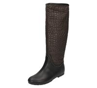 Femmes Spot On Crocodile Style Bottes Caoutchouc