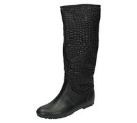 Femmes Spot On Crocodile Style Bottes Caoutchouc