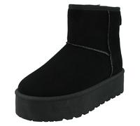 Femmes Spot On F4464 Mi Plateforme Suédine Microfibre Bottines