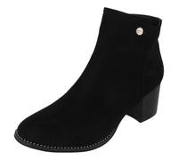 Femmes Spot On F5R0929 Fermeture Éclair Avec Décoratif Badge Détail Bottines