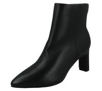 Femmes Spot On F5R1213 Talon Haut Cuir Bottines Avec Bout Pointu Inside Éclair