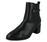 Femmes Spot On F5R1239 Mi Bloc Talon Bottines Avec Lanière Dos