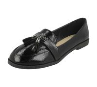 Femmes Spot On Gland Bordure Chaussures Mocassins