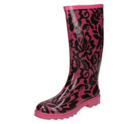 Femmes Spot On Hiver Imprimé Dentelle Détail Rouge X1R103