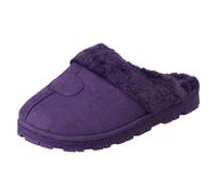 Femmes Spot On Mule Fausse Fourrure Doublé à Enfiler Tenue D'Intérieur Tongs