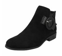 Femmes Spot On Noir Ou Taupe Plat à Enfiler Détail Boucle Bottines: F5R1136