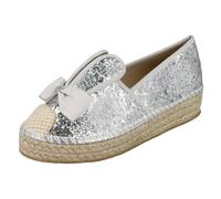 Femmes Spot On Paillette Lapin Oreilles Espadrilles