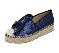 Femmes Spot On Paillette Lapin Oreilles Espadrilles