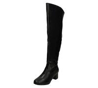 Femmes Spot On Pied Large Mi Bottes Hauteur Genou Talon