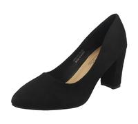 Femmes Spot On Smart 7.6cm à Talon Coupe Large Travail Bureau Escarpin F9R0146