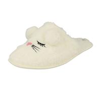 Femmes Spot On Souris Détaillé Mule à Enfiler Confortable Hiver Plat Pantoufles