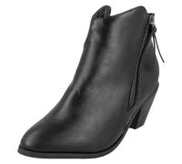 Femmes Spot On Style Bottines avec Détail Fermeture Éclair