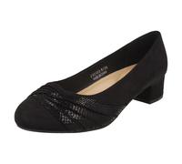 Femmes Spot On Talon Bloc Coupe Large Habillé Satin Noeud Escarpin F90153