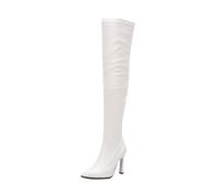 Femmes sur Les Bottes Talons Aiguilles Au Genou Sexy Cuir Hiver Longues Bottes Hautes Antidérapantes Confortables Mode Cuir Bottes Cuissardes Femme pour Automne Hiver Chaud Boots Longue