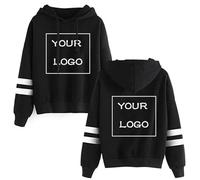 Femmes Sweat À Capuche Personnalisé DIY Logo Image Texte Imprimé, Vêtements De Sport Personnalisés, Sweat-Shirt À Capuche Harajuku À Manches Longues Black,S