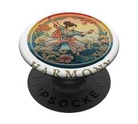 Femmes Tai Chi, Vintage Historique Dessin rétro, Harmony PopSockets PopGrip Adhésif
