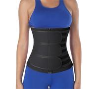 Femmes Taille Formateur Cincher Ventre contrôle Sueur Ceinture entraînement Minceur Tondeuse Bande Perte de Poids(Black-Zipper,5XL)
