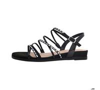 Femmes Tamaris Sandalettes Synthétique Fermoir Talon compensé - Black Glam 043 42