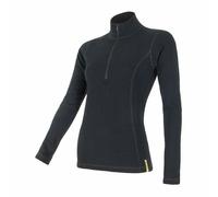 Femmes tee-shirt SENSOR Mérinos DF Zip dl. manche noire M