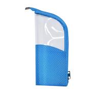 Femmes tenant une trousse de maquillage semi-ronde transparente, un organiseur de pinceaux de maquillage