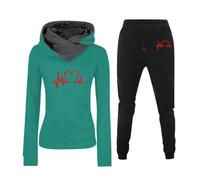 Femmes Tenue de Sport Amour Cœur 3D Imprimé Hoodie Joggers 2 Pièces Automne Hiver Salle de Sport Jogging Set