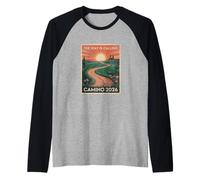 Femmes The Way is Calling Camino 2026 Vintage Paysage Manche Raglan
