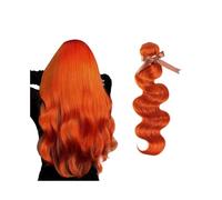 femmes Tissage en lot de cheveux ondulés orange, un lot de 10 à 28 pouces de cheveux humains brésiliens ondulés, extensions de cheveux Remy bouclés Extensions de cheveux(16inches)
