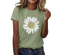 Femmes Tournesol Été T-shirt Plus Blouses Amples Hauts Manches Courtes Manches Graphiques Décontracté T-shirts Haut Noir Sexy, Vert menthe., XL