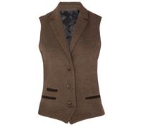 Femmes Tweed à Chevrons Blazer Veste Waistcoat Marron 1920 Vintage sur Mesure