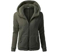 Femmes Vêtements D’extérieur Manteau Fermeture Éclair Pull À Capuche Manteau en Laine D’Hiver Manteau en Coton Chaud Manteau pour Femmes Manteaux D’Hiver pour Femmes, Army Green-C, 5XL