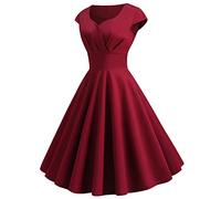 Femmes Vintage Retro Robe Trapèze Rockabilly à Fleurs Années 1950 50 60 Audrey Hepburn Style Dos Nu Encolure Coeur Robe de Cocktail Soirée Fête L'été Casual Habillée Robes Rétro Année 50s Rockabilly