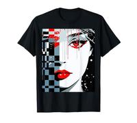 Femmes Visage Abstrait Géométrique Art Illustration Graphique Femmes T-Shirt