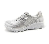 Femmes Waldläufer Baskets Havy Textile Lacets Plat - argent blanc 989 41