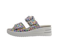 Femmes Waldläufer Mule H-Dina Cuir Glissement/ouvert Talon compensé - multi 38 1/2