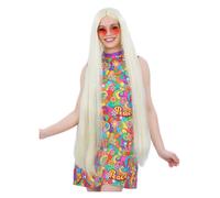 Femmes Woodstock Festival Perruque Extra Long Blond Déguisement Hippie 60s 70s